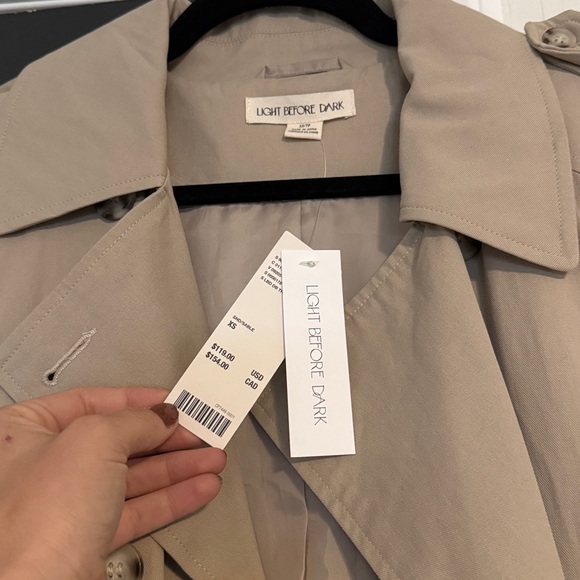 NEW NWT Urban Outfitters Light Before Dark Double Breasted Trench Coat XS - Picture 6 of 6